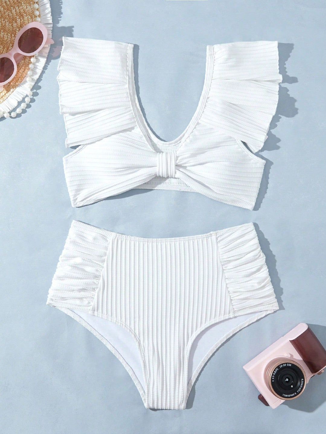 Damer Bikini-sæt med moderne flæse-design og kropsformende høj skæring Stilla