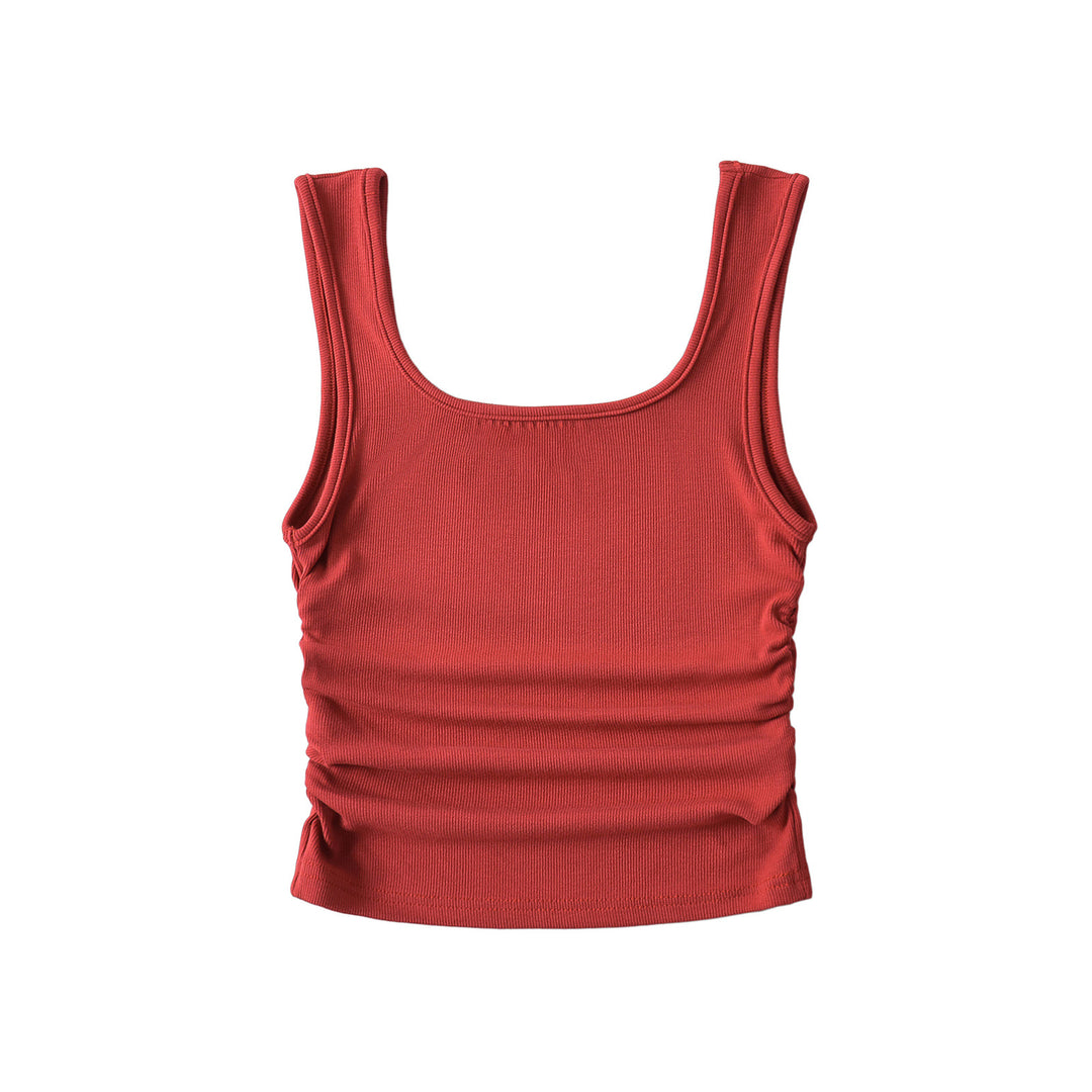 Dame Tanktop med raffinerede ruffles detaljer og elastisk snit Stilla