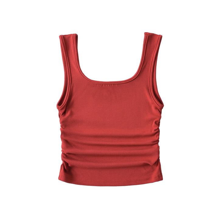 Dame Tanktop med raffinerede ruffles detaljer og elastisk snit Stilla