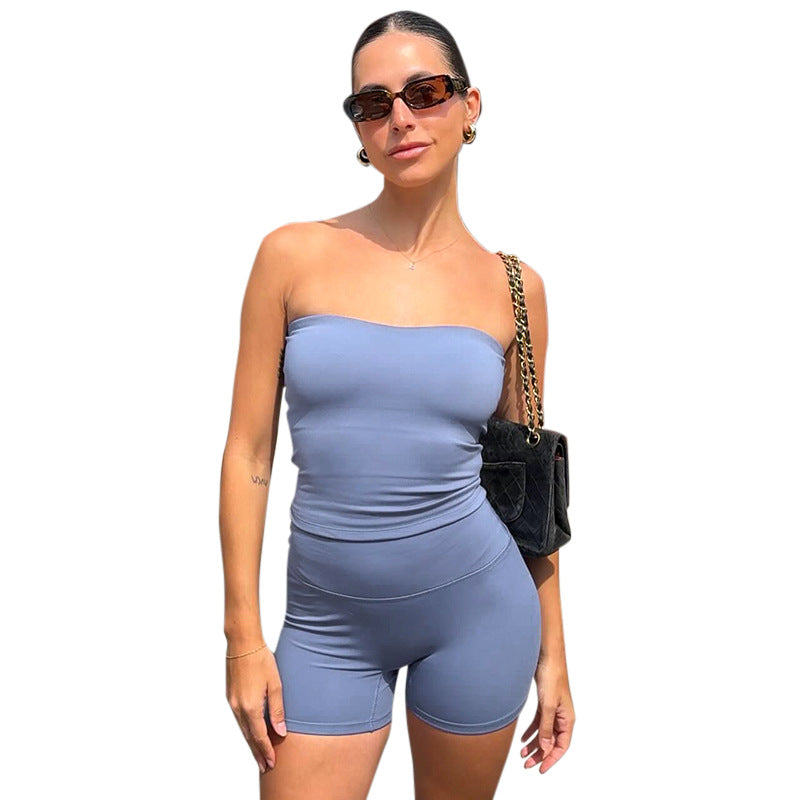 Dame Stropløs Playsuit med Elastisk Bånd Stilla