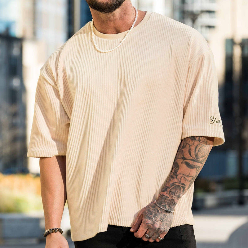 Herrer bomulds T-shirt med struktureret design og afslappet pasform Stilla