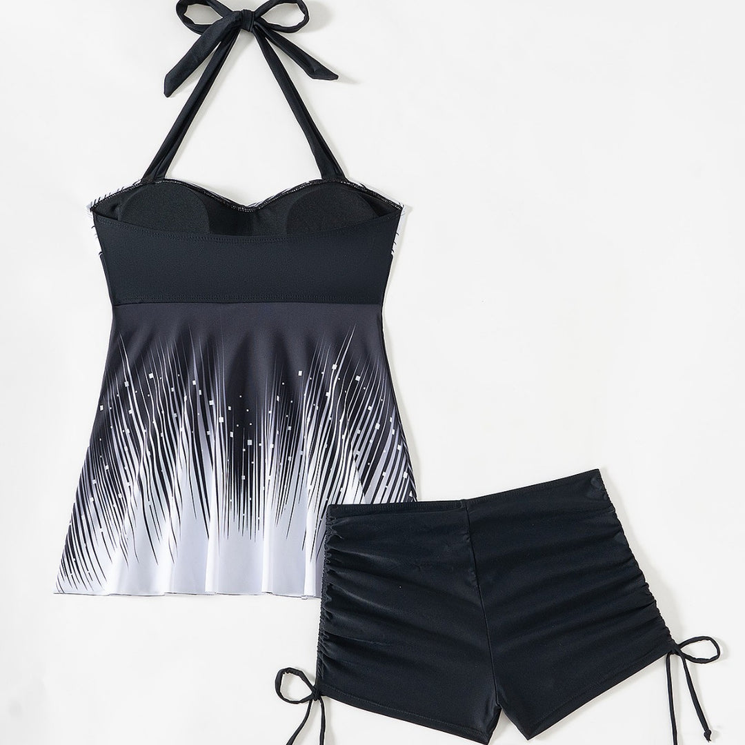 Dame Tankini-sæt med figursmigrerende top og højt skårne shorts Stilla