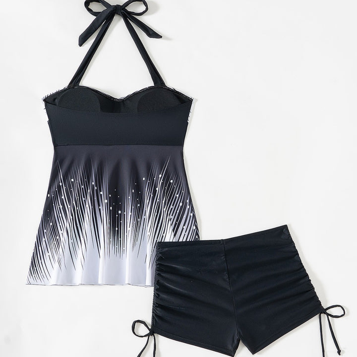 Dame Tankini-sæt med figursmigrerende top og højt skårne shorts Stilla