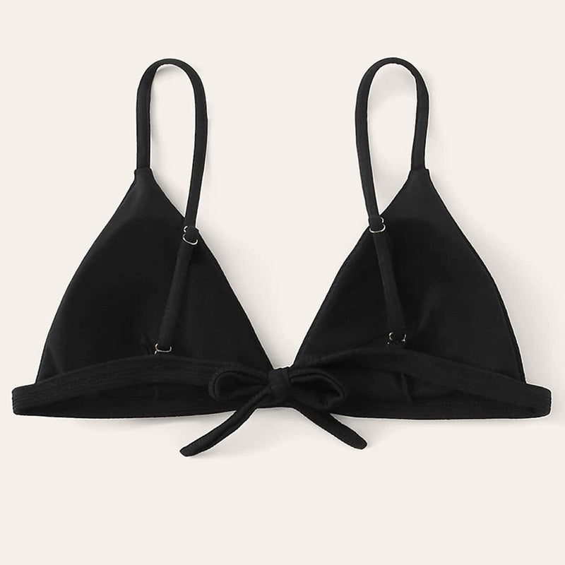 Dame Triangel-Bikinioberdel med fin ribstruktur og justerbare stropper Stilla