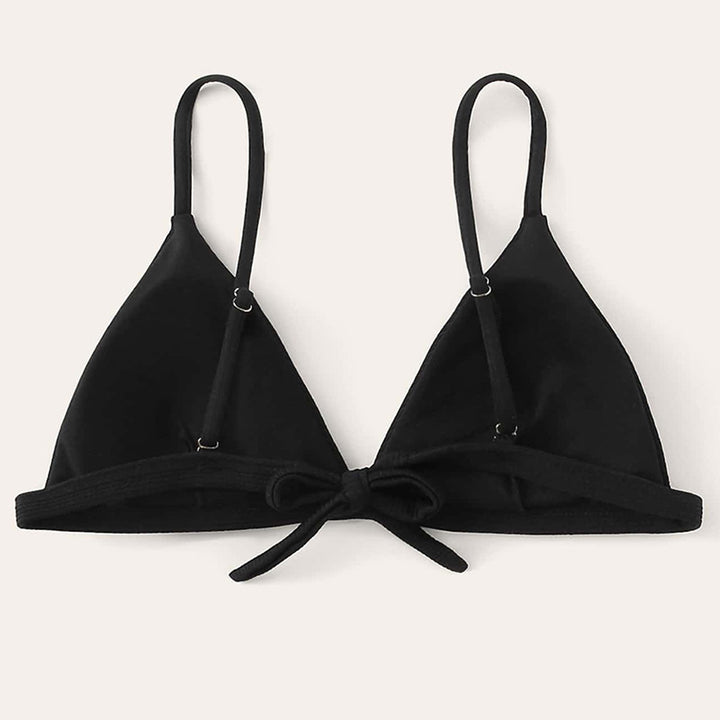 Dame Triangel-Bikinioberdel med fin ribstruktur og justerbare stropper Stilla