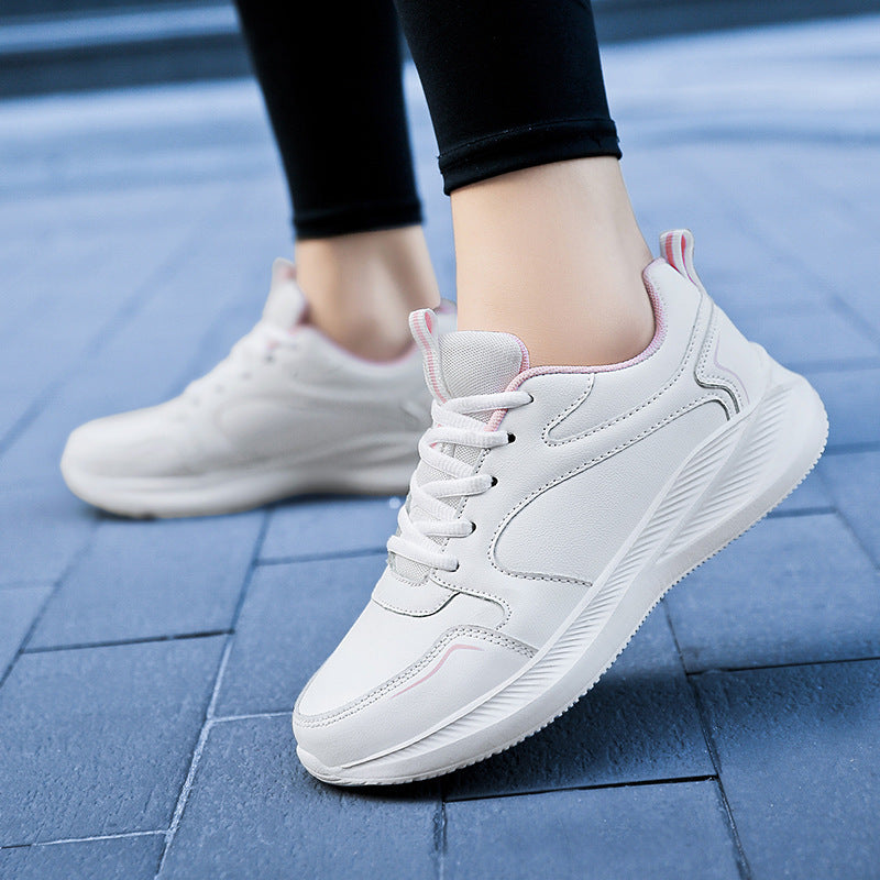 Unisex nan minimalistisk kunstlæder-sneakers med ergonomisk EVA-mellemsål og trækstrop Skovae