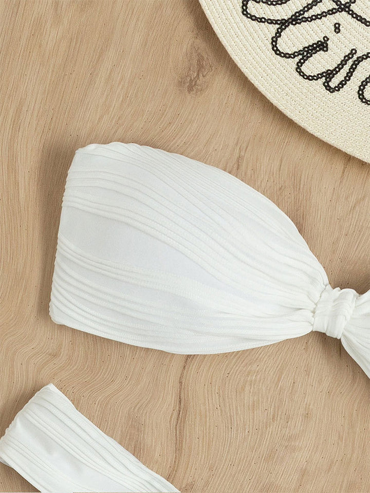 Dame Rynket Bandeau Bikini Sæt Stilla