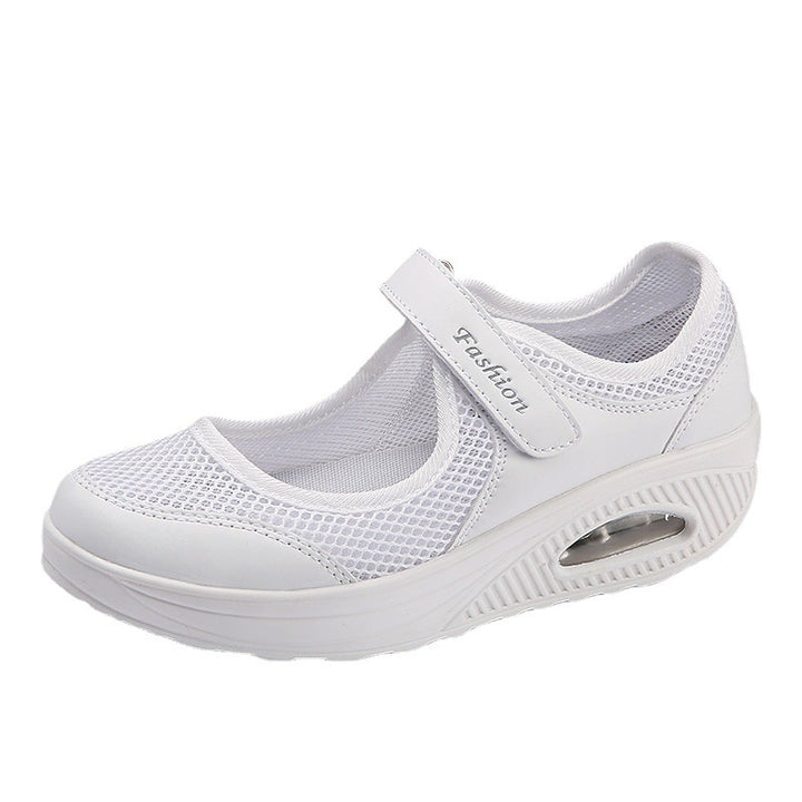 Dame Komfort-sneakers med åndbart mesh-overmateriale og velourblødt indvendigt foer Stilla