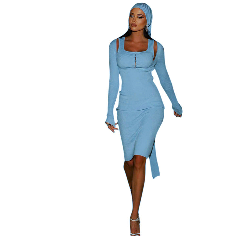 Dame Langærmet Cutout Midi Kjole Stilla