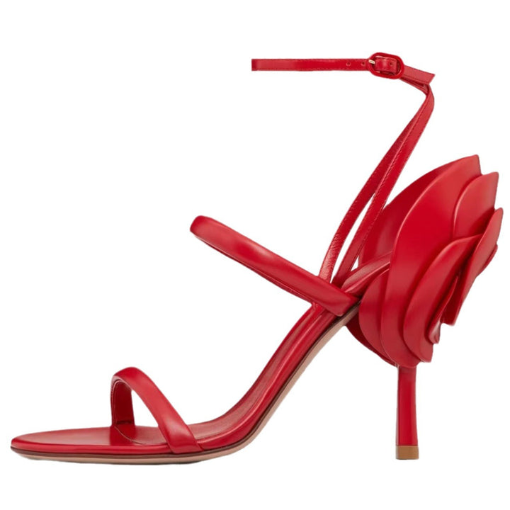 Femme Åben-Toe Stiletto-Hæle med skulpturelt Detalje Stilla