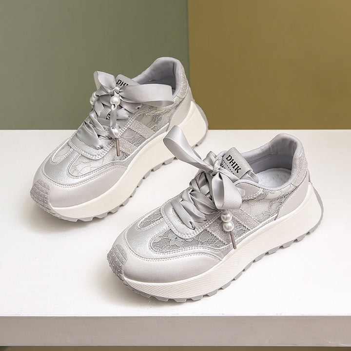 Dame Sneakers med elegant satin-overflade og glinsende detaljer Stilla