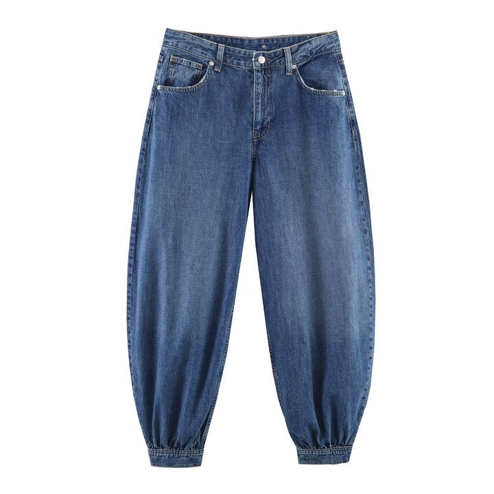 Dame Tapered Jeans med elastisk kant og behagelig pasform Skovae