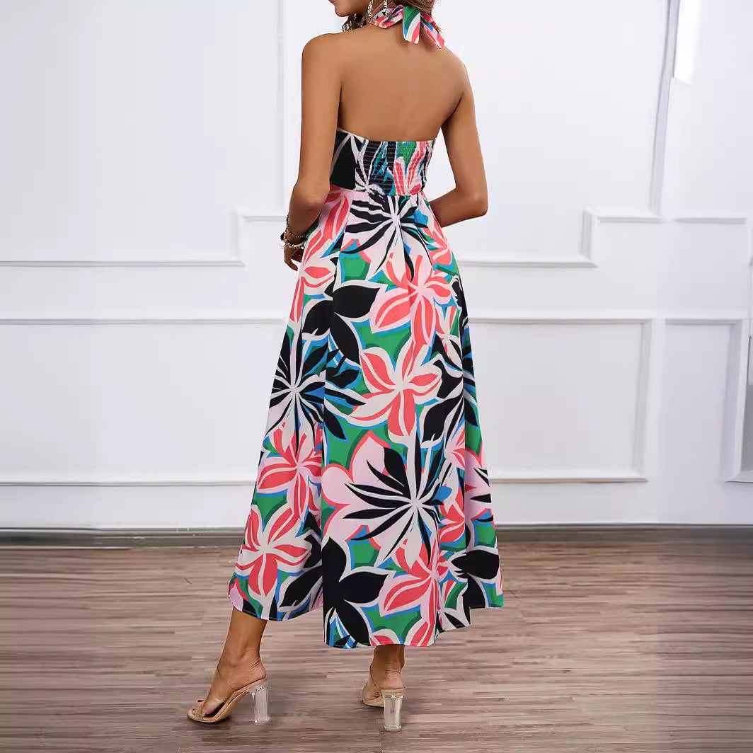 Kvinders maxikjole med off-shoulder design og blomstermønster Stilla