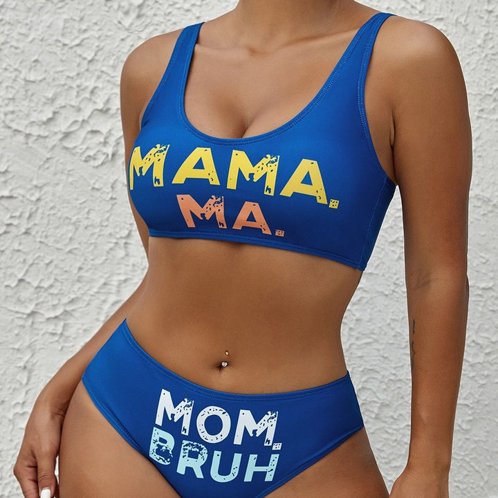 Dame Bikini-sæt med iøjefaldende skrift og figurformende design Stilla