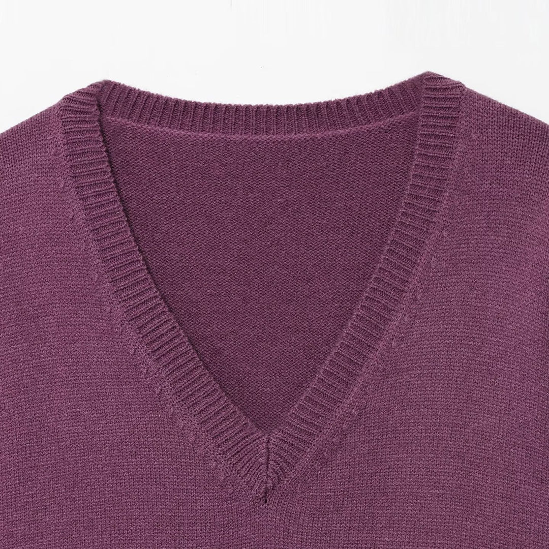 Dame elegant V-hals pullover Stilla