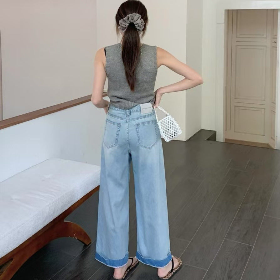 Dames bred jeans med høj talje og afslappet pasform Stilla