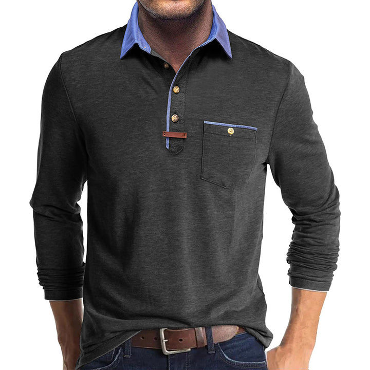 Herre Langærmet Polo T-shirt Stilla