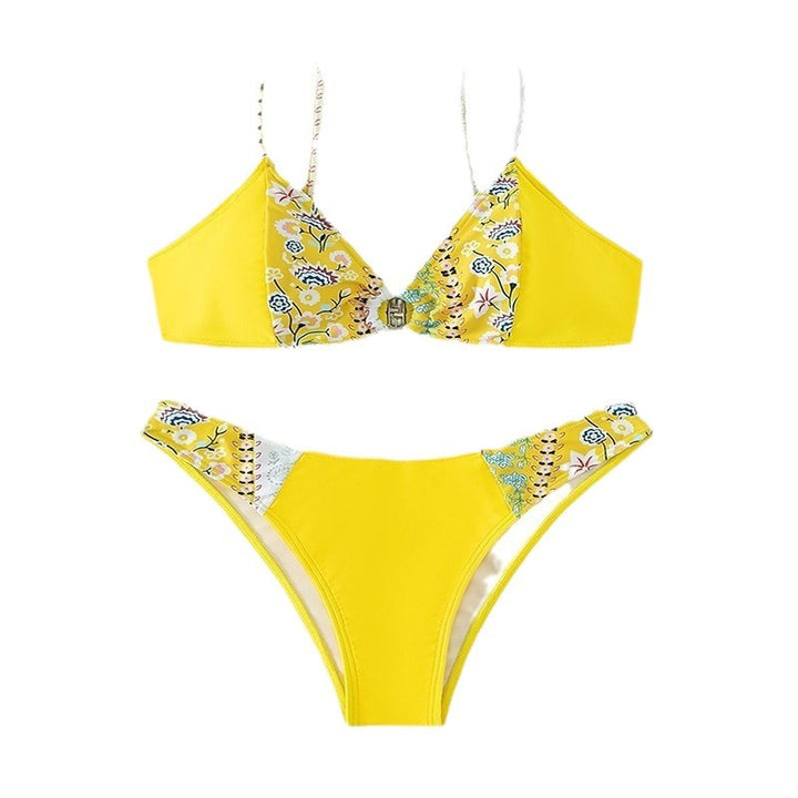 Dame Bikini-sæt med blomstret design og højskåret trusse Skovae