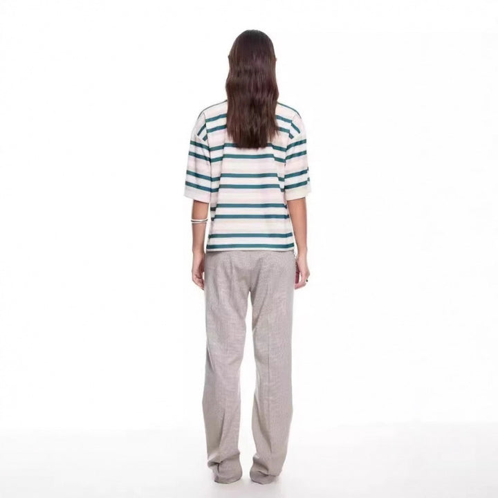 Dame Størrelser Stribet T-Shirt Stilla