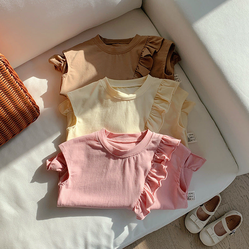 Pige Rynket Asymmetrisk Kant Top Stilla