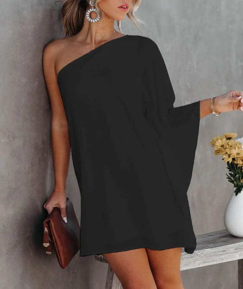 Dame asymmetrisk Off-Shoulder kjole med afslappet snit Stilla