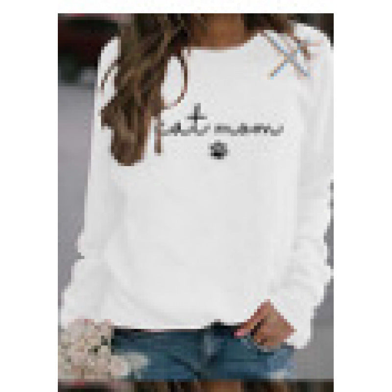 Dame sweatshirt med kreativ kat mor design Skovae