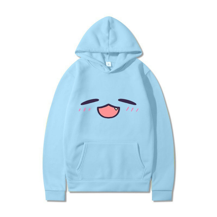 Kvinder hoodie med glad tegneserie ansigt og behagelig pasform Skovae