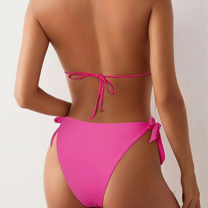 Dame triangel-bikini med modiske kædeaccentuer Skovae