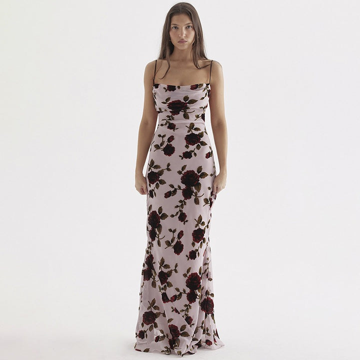 Dame blomsterprint maxi kjole Stilla