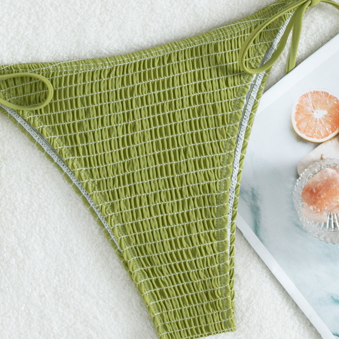 Dame triangel-bikini-sæt med raffineret strukturdesign Skovae