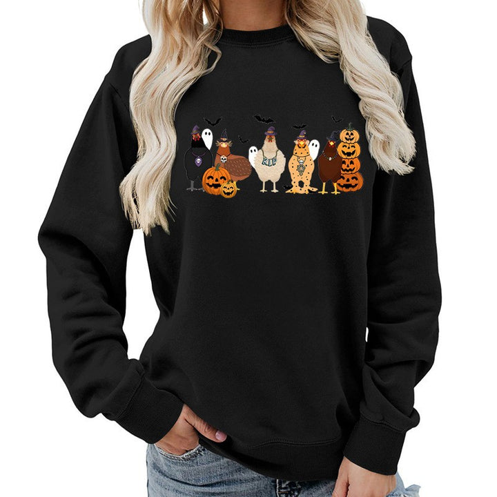 Dame sweatshirt med muntert Halloween-motiv Stilla