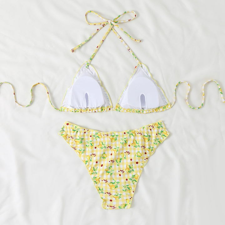 Dame Triangle Cut Blomster Bikini Sæt Stilla