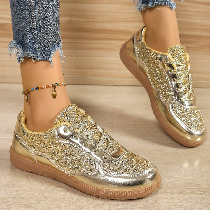 Dame Glitrende Sneakers med moderigtigt Overmateriale og behagelig Sål Stilla