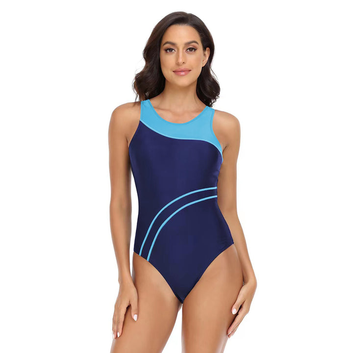 Dame Sporty One-Piece Swimsuit with Fashionable Color Contrast Skovae