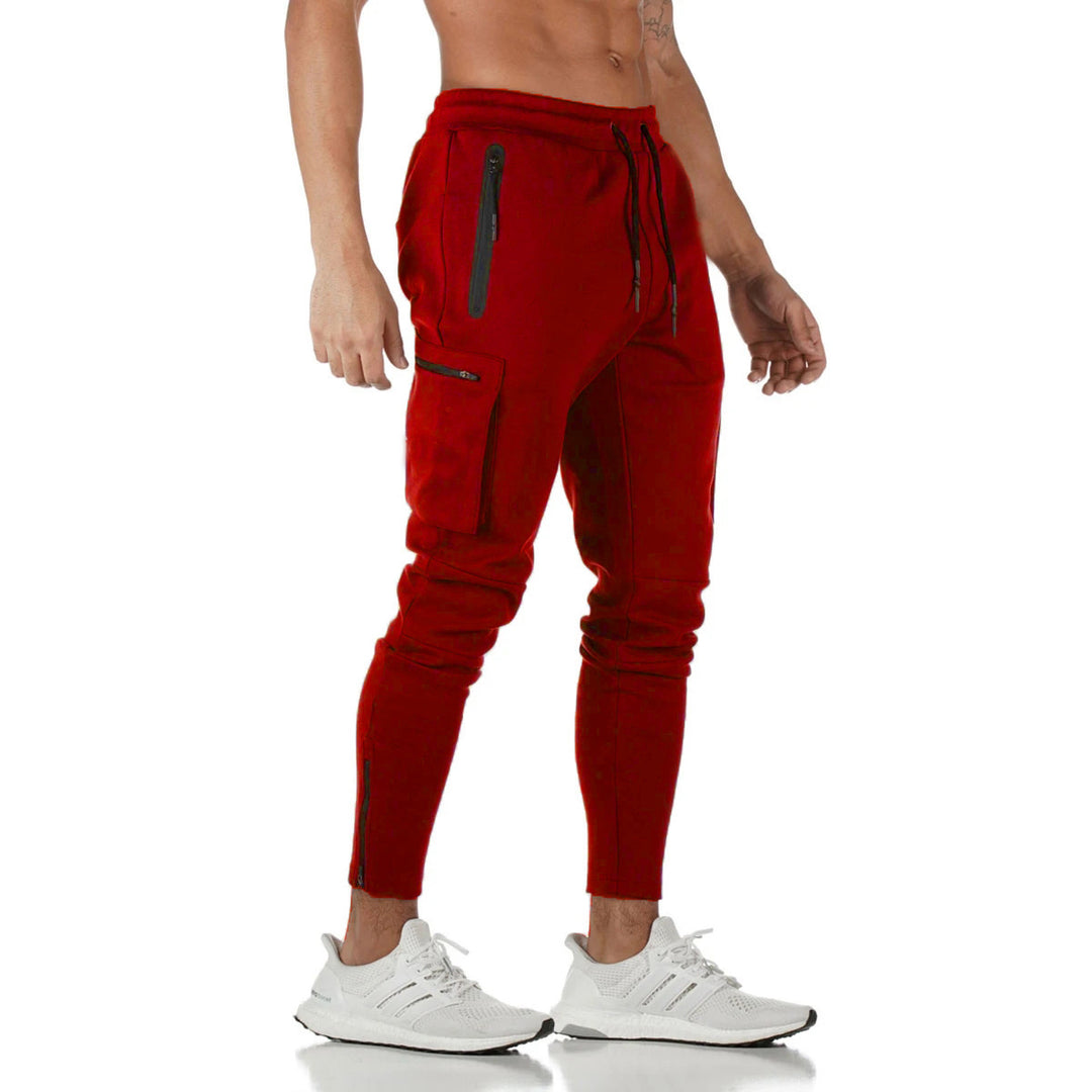 Herrer Multifunktionel Slim-Fit Joggingbukser med sidelommer med lynlås og elastisk talje Stilla