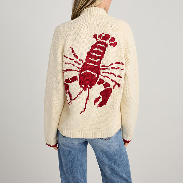 Dame strikpullover med livligt krabbe-design Stilla