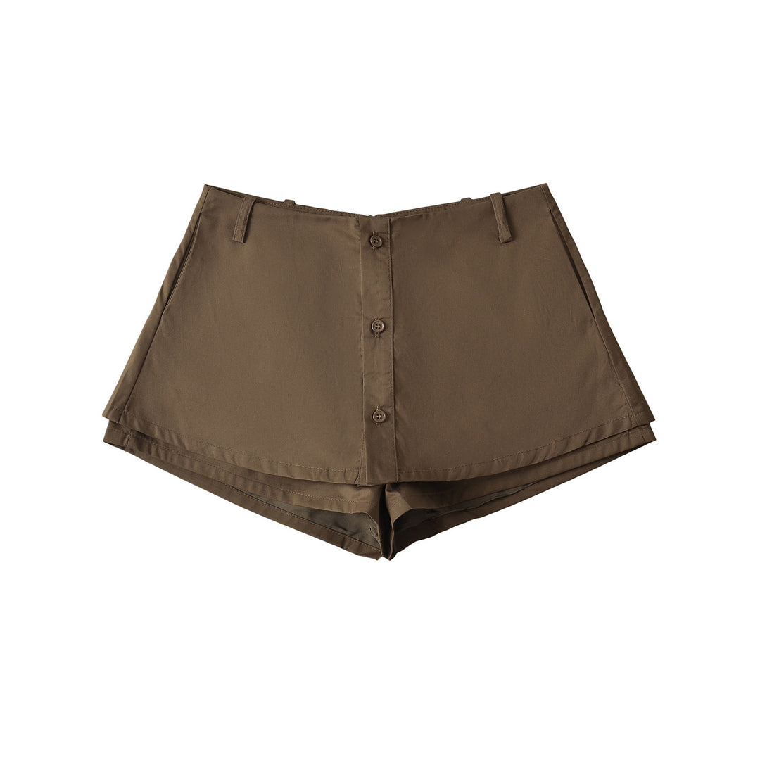 Dame modet High-Waist shorts med elegant snit og praktiske knapdetaljer Stilla