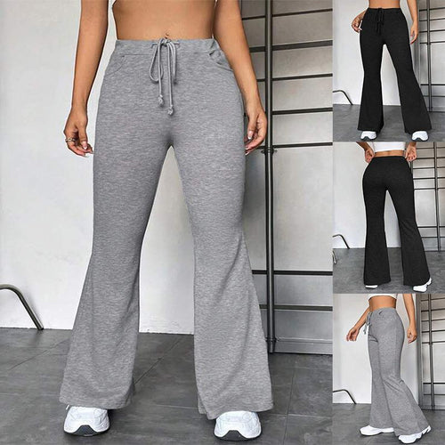 Dame Sporty Flared Bukser med justerbar linning Stilla