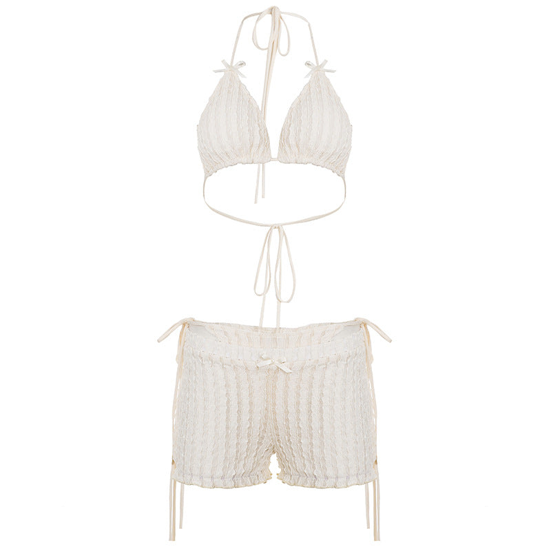 Damen Badeanzug Set mit Spitzen-Details und verstellbaren Trägern Skovae