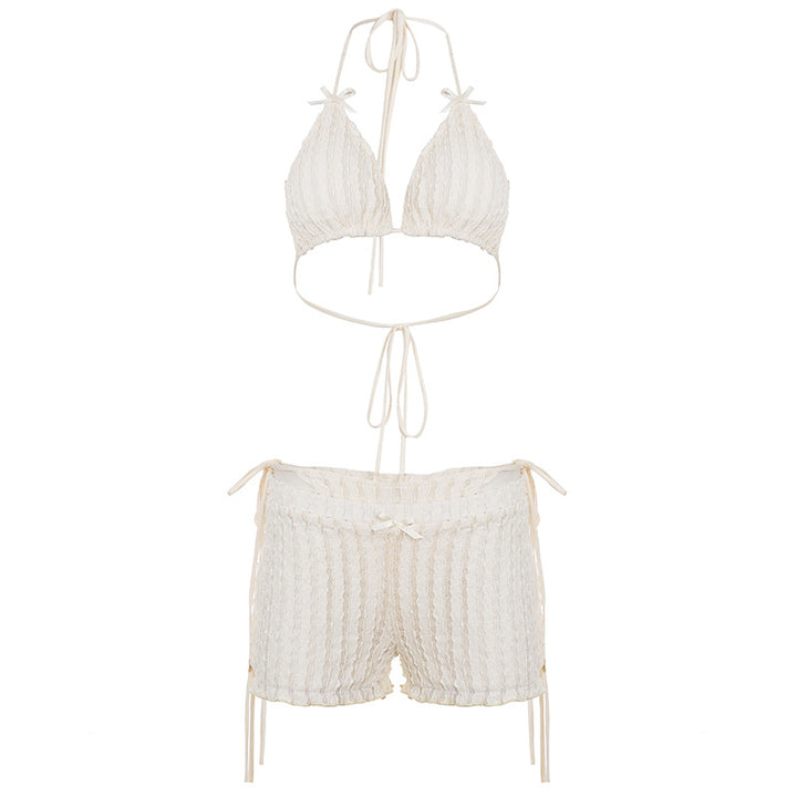 Damen Badeanzug Set mit Spitzen-Details und verstellbaren Trägern Skovae