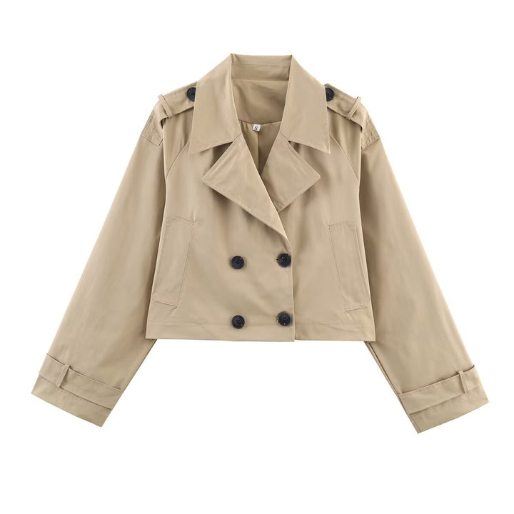 Dame mode cropped trenchjakke Stilla