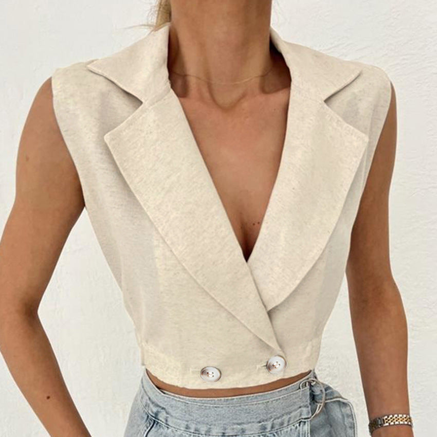 Dame udenærmet Blazer med smart dobbeltknaplukning og moderne snit Stilla
