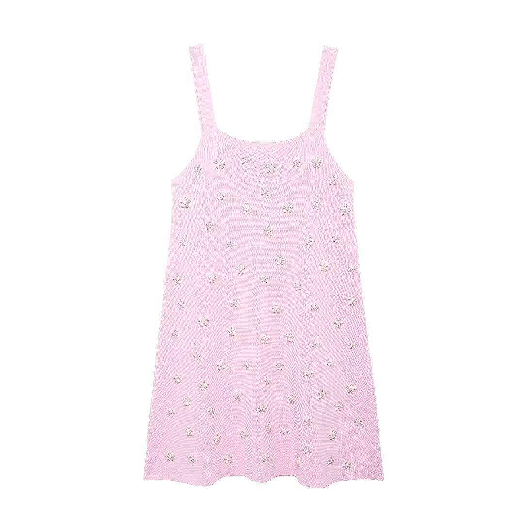 Femme Floral Broderet Slip Kjole Stilla