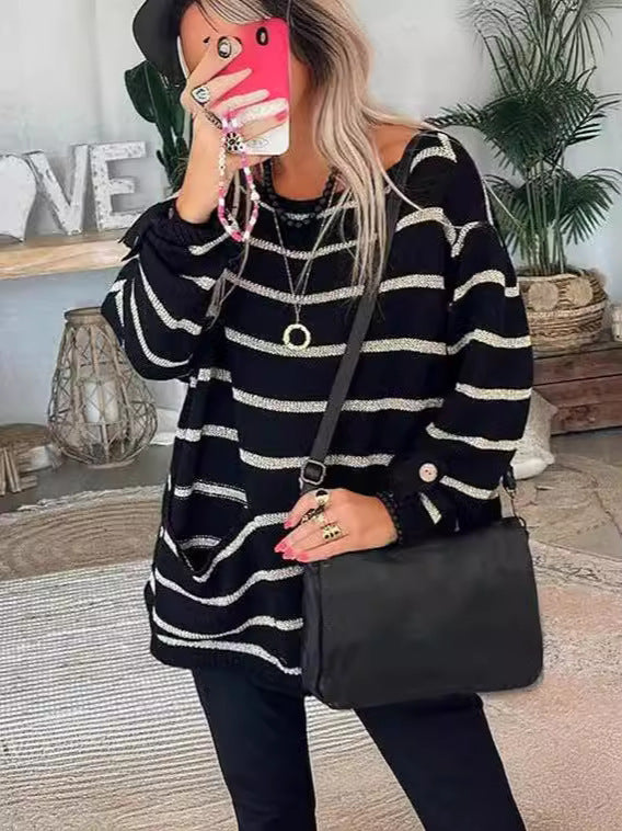 Stilla | Stribet Pullover med moderne design