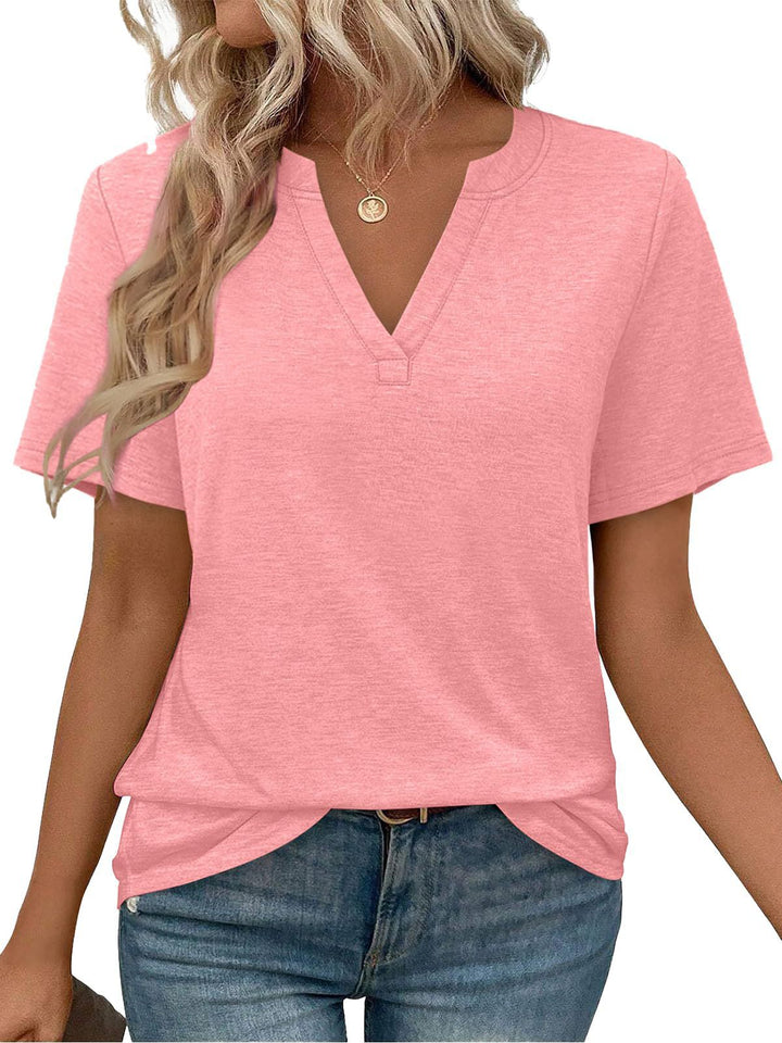 Dame Relaxed Fit V-Udskæring T-Shirt Stilla