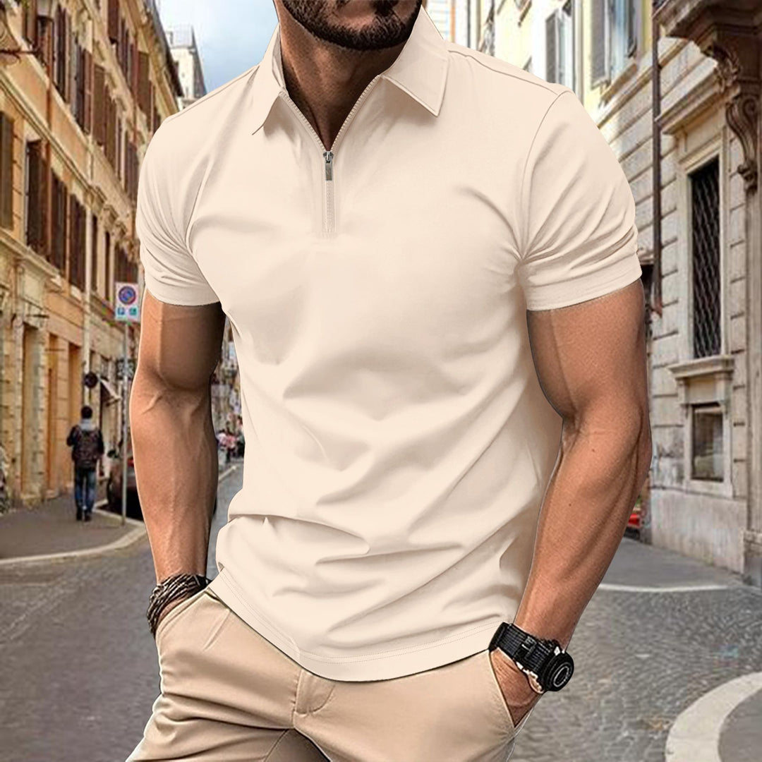 Herrer polo shirt med moderigtigt lynlås og åndbare egenskaber Stilla
