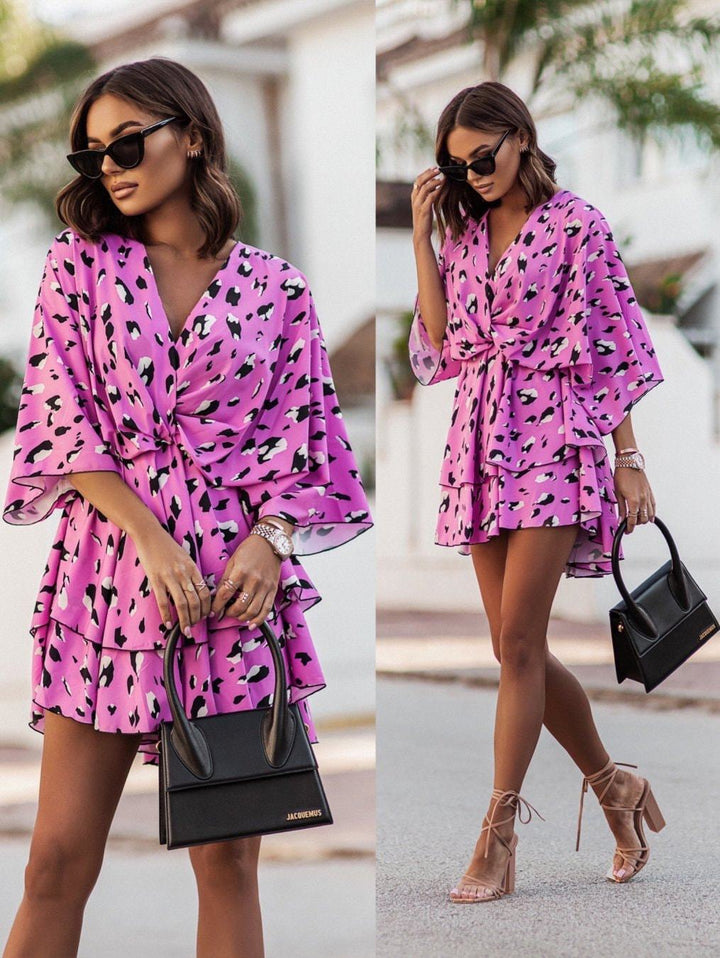 Dame Floral Lag Mini Kjole Stilla