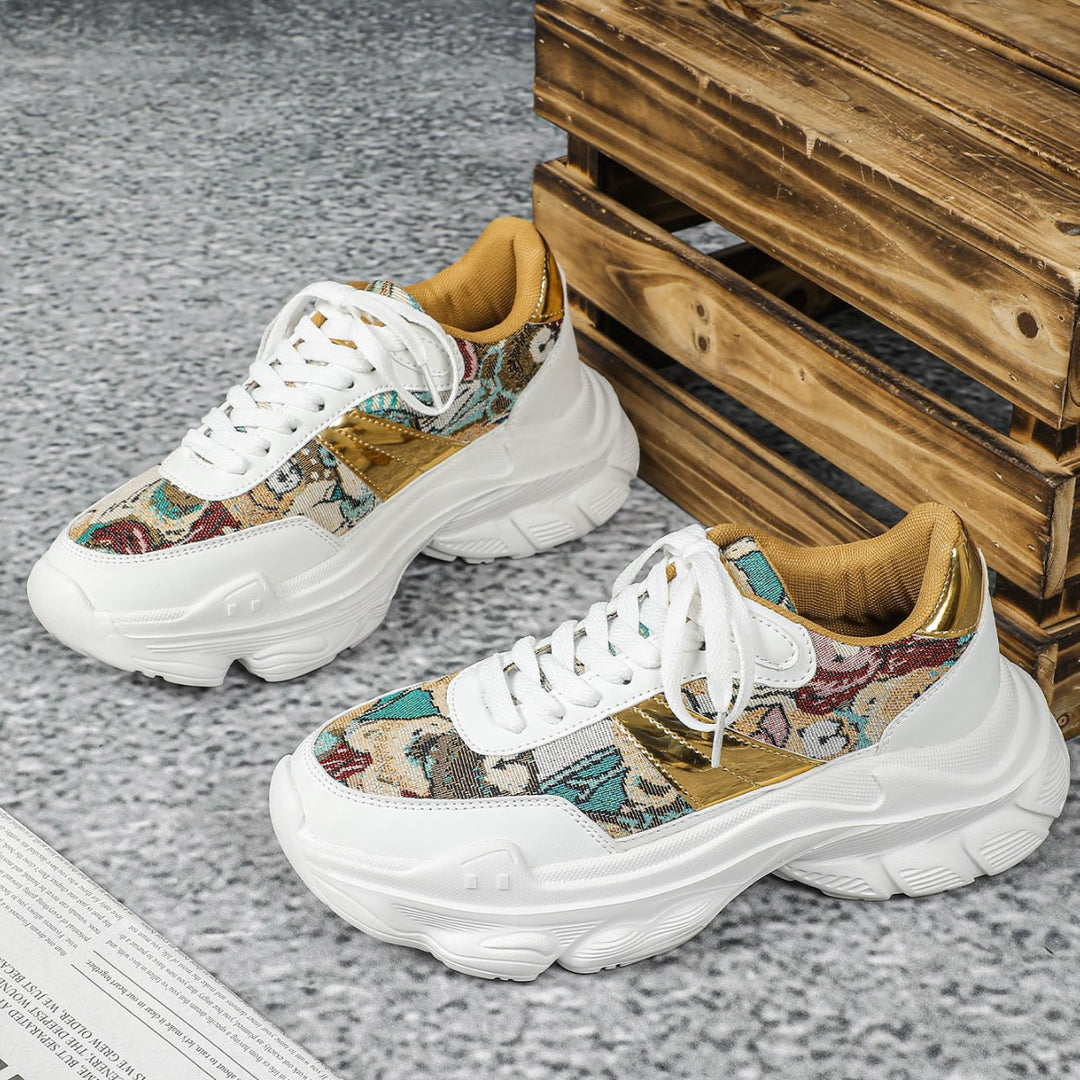 Dame Mode Fritids-sneakers med tekstureret overflade og glitrende accenter Stilla