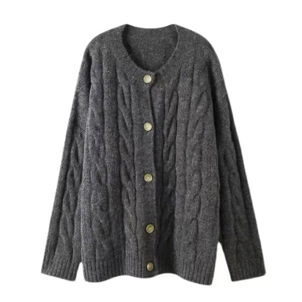 Kvinder chunky strikket cardigan med store knapper og afslappet snit Stilla