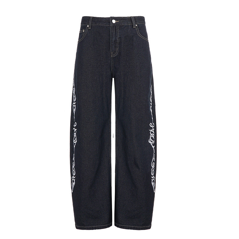 Dame Wide Jeans med elegante kunstværker Skovae